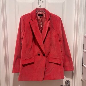 Talbots Bold Pink Double-Breasted Blazer